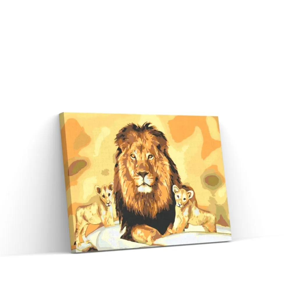 Pintar por Números - León y cachorros