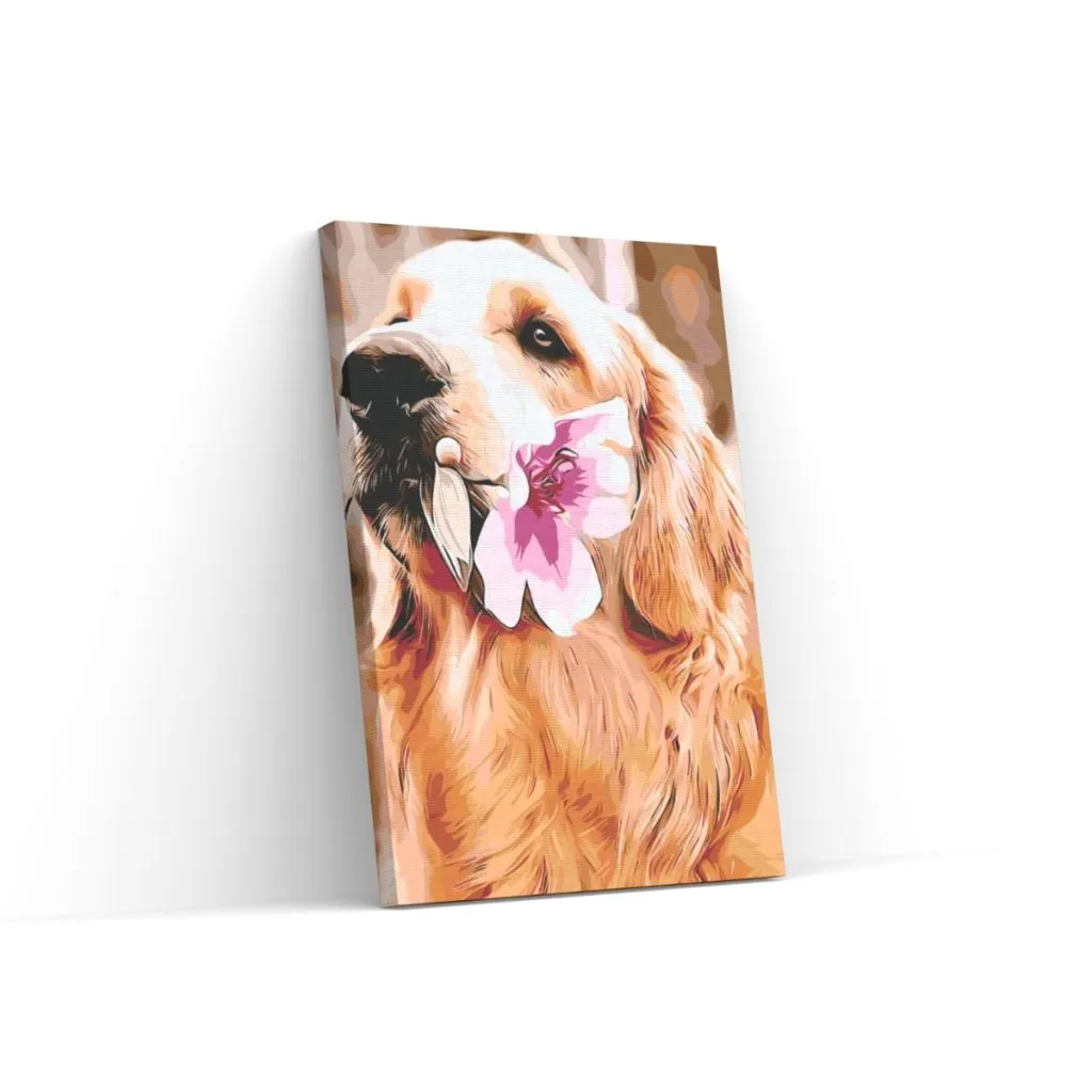 Pintar por Números - Labrador con flor
