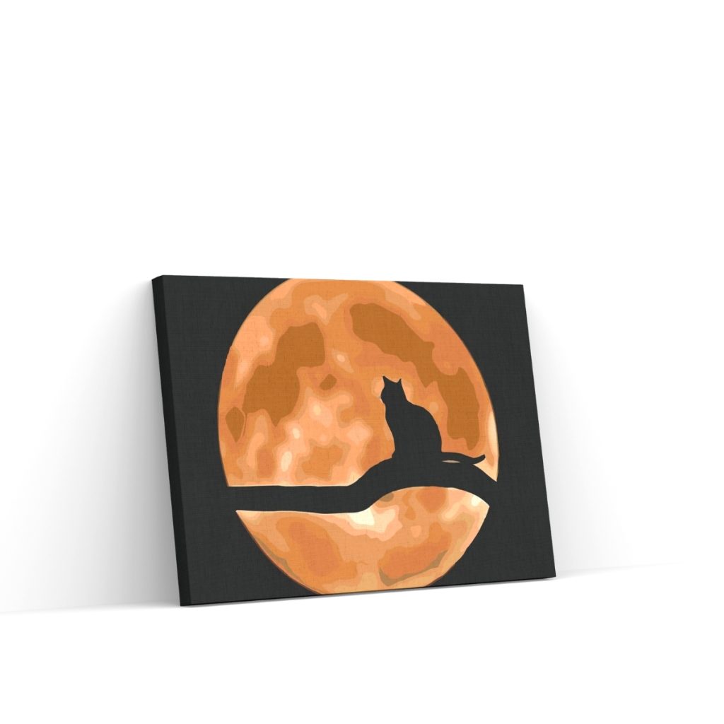Pintar por Números - Gato en luna llena
