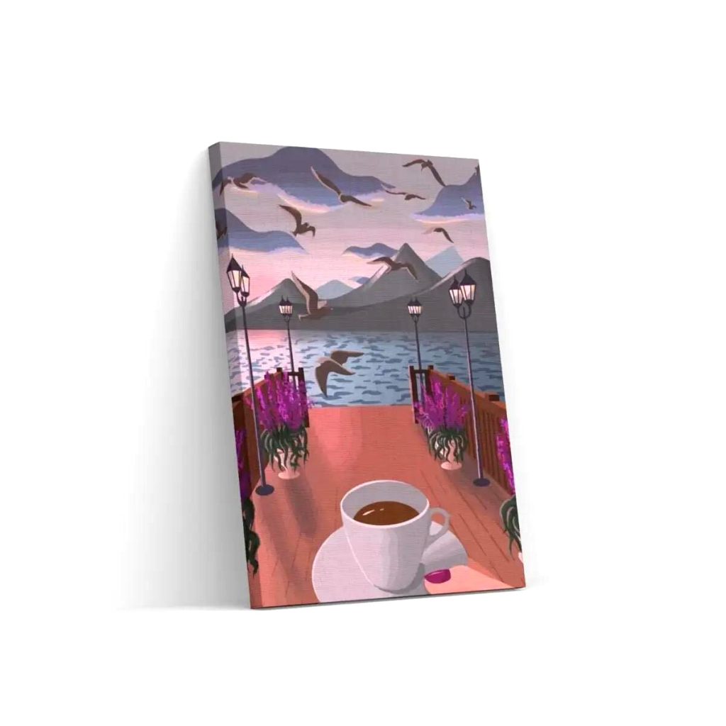 Pintar por Números - Taza de café junto al agua