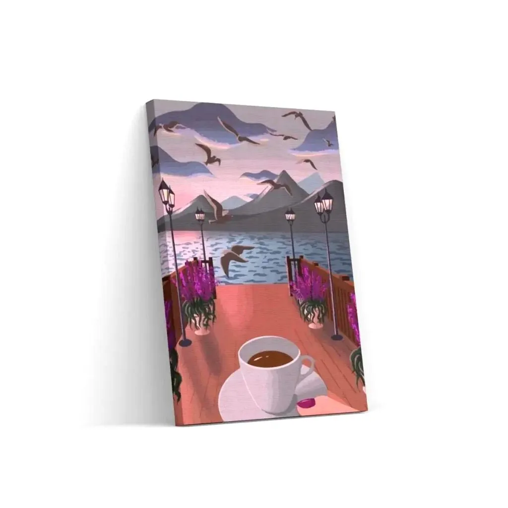 Pintar por Números - Taza de café junto al agua