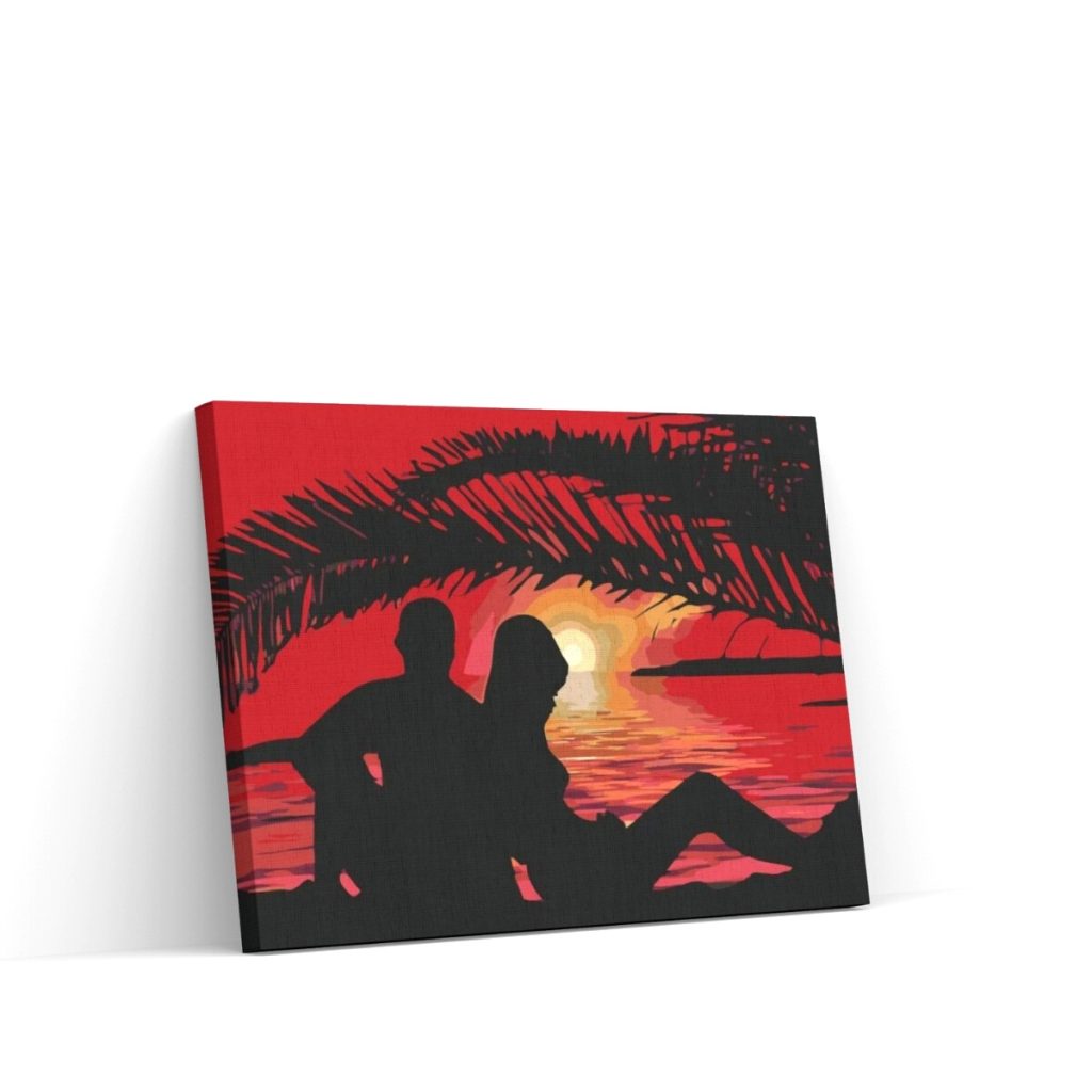 Pintar por Números - Pareja enamorada al atardecer