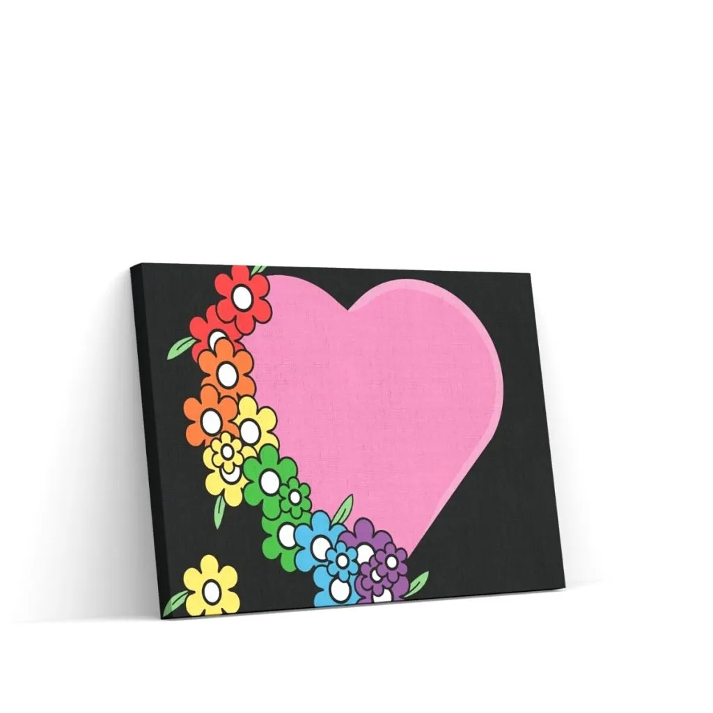 Pintar por Números - Corazón con arco iris