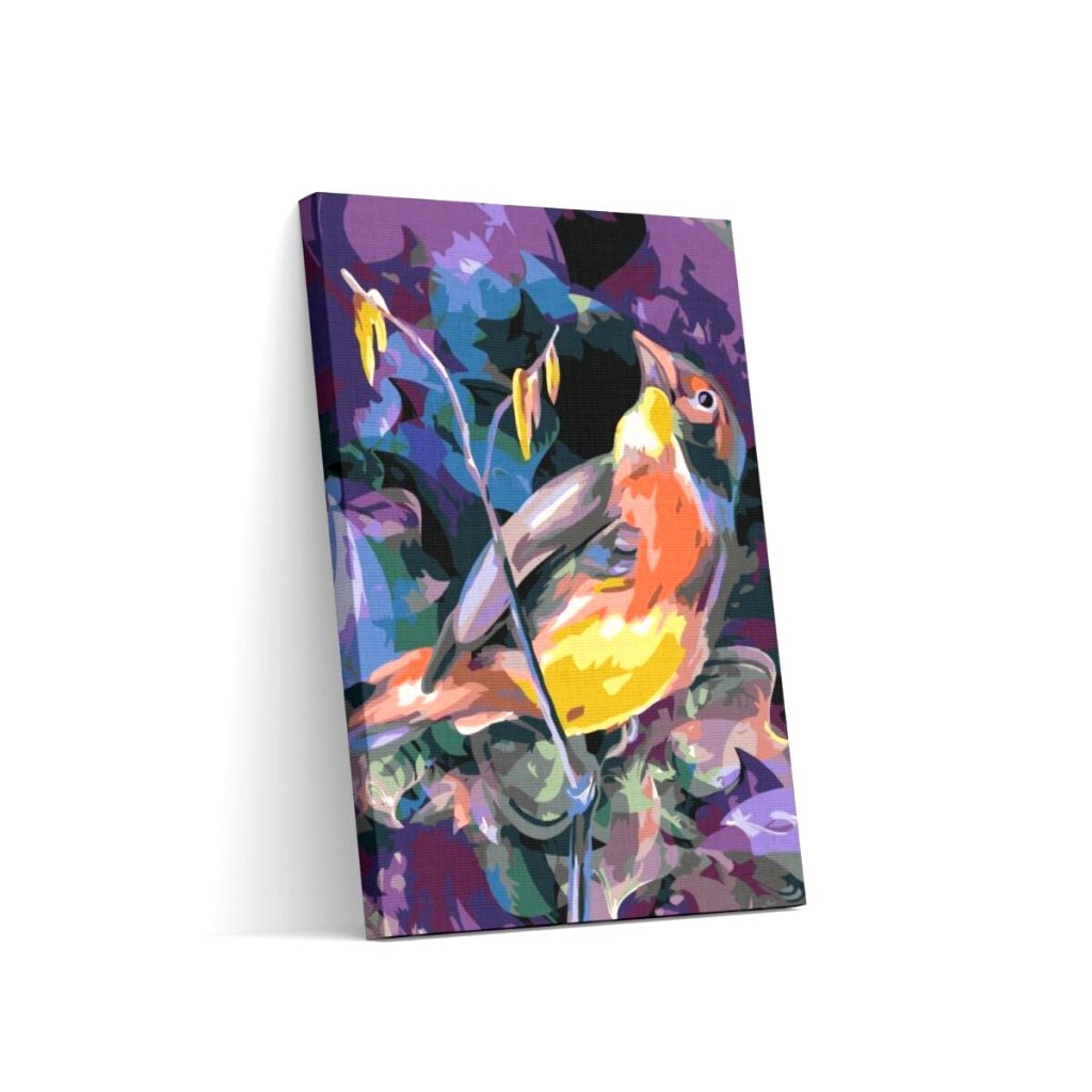 Pintar por Números - Un pájaro en un entorno colorido