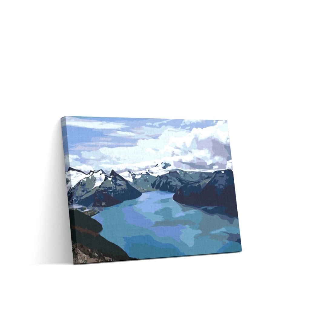 Pintar por Números - Montañas nevadas junto al lago