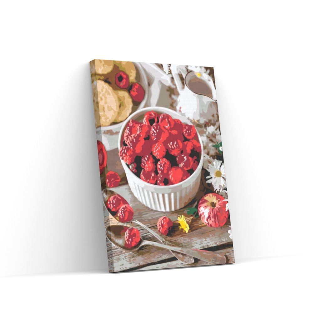 Pintar por Números - Frambuesas en un bol