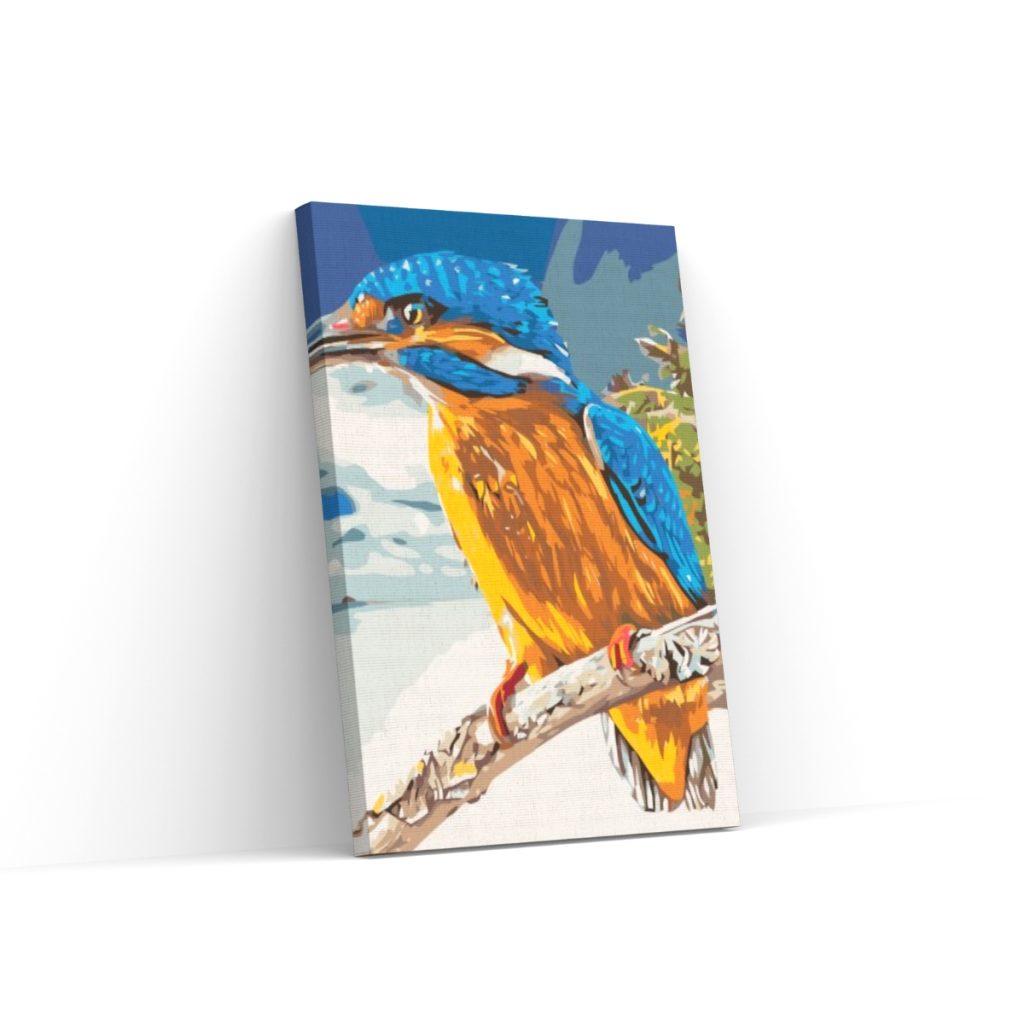 Pintar por Números - Martín pescador con presa