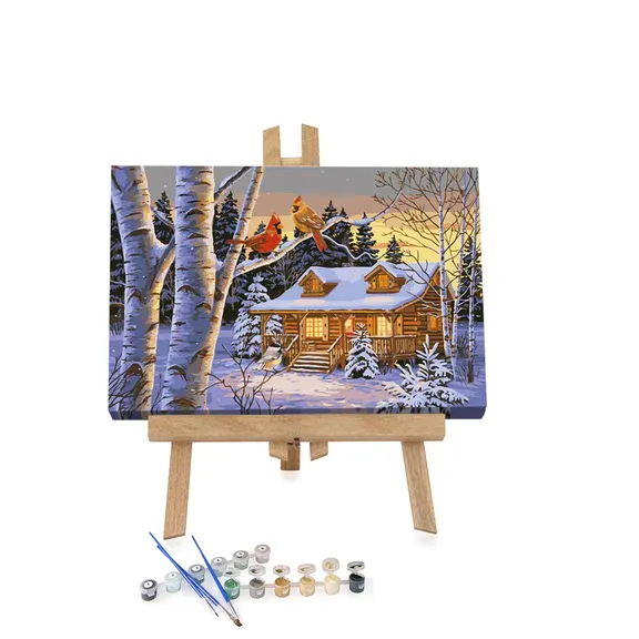Pintar por Números - Cabaña en la nieve