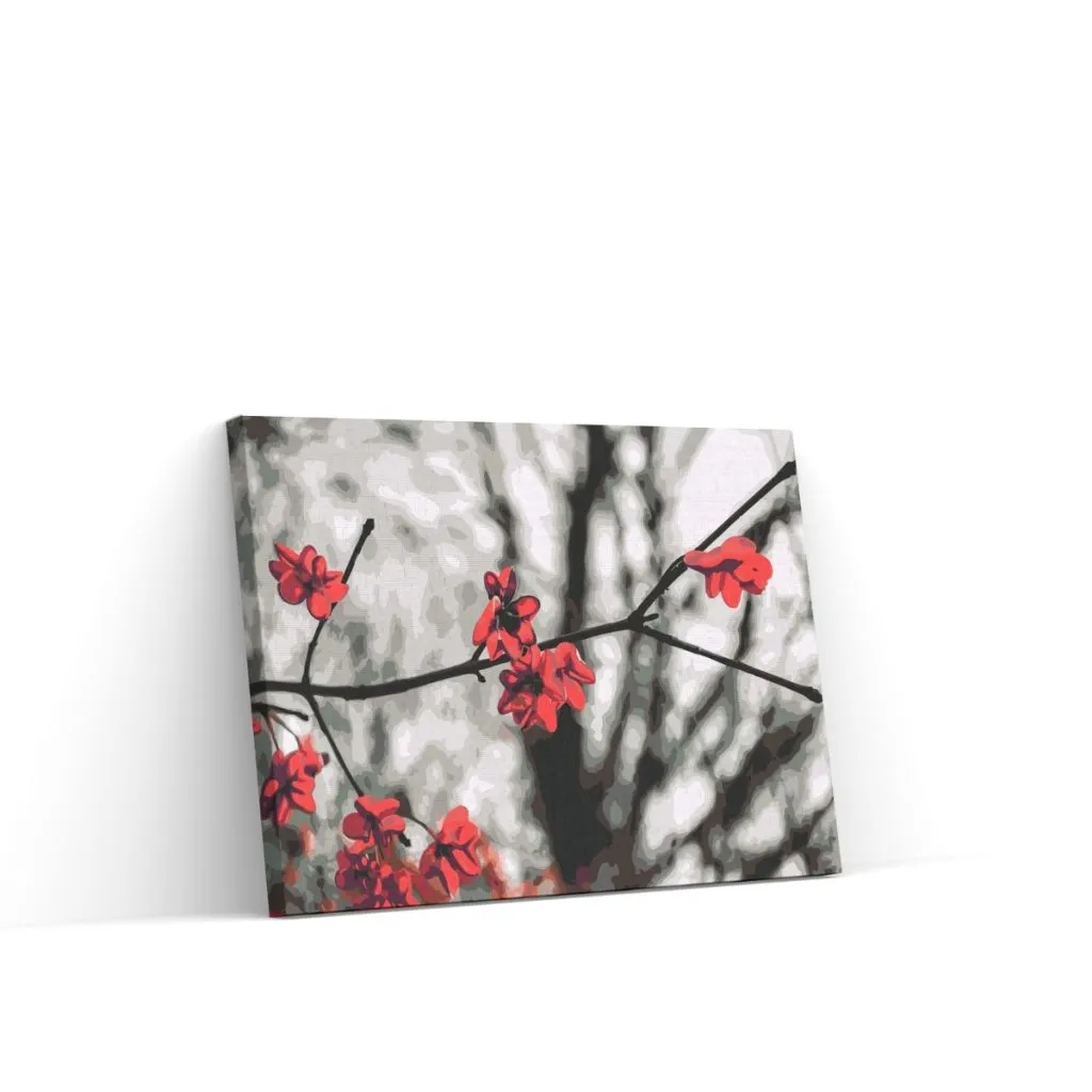 Pintar por Números - Flores rojas en el árbol