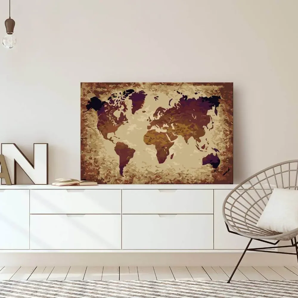 Pintar por Números - Mapa del mundo (colores claros)