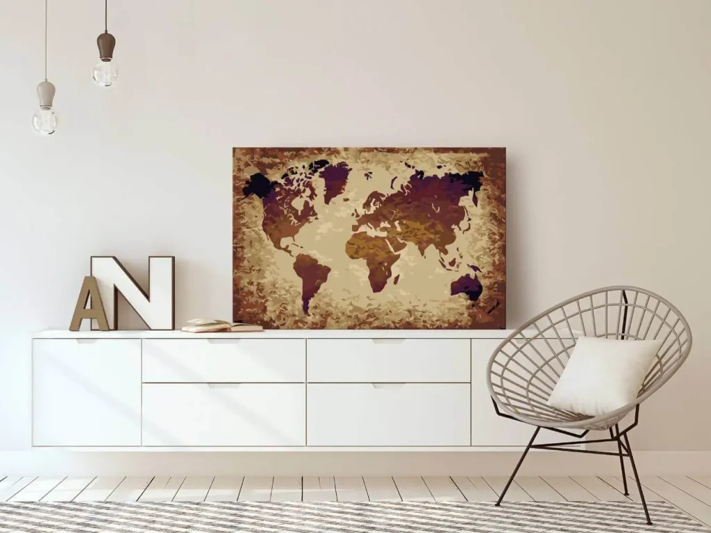 Pintar por Números - Mapa del mundo (colores claros)