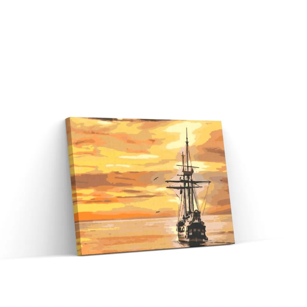 Pintar por Números - Velero al atardecer