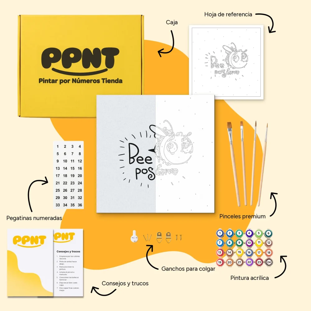 Pintar por Números - Abeja positiva