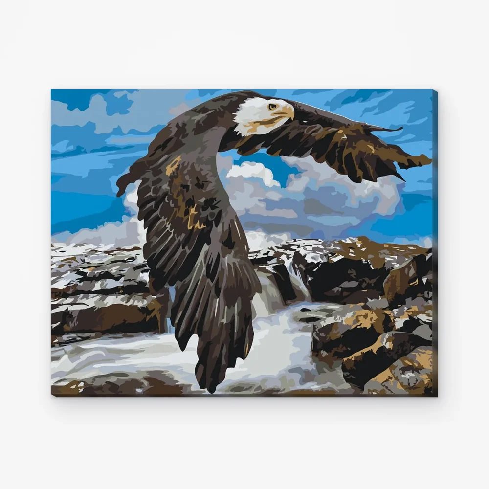 Pintar por Números - Águila en la cascada