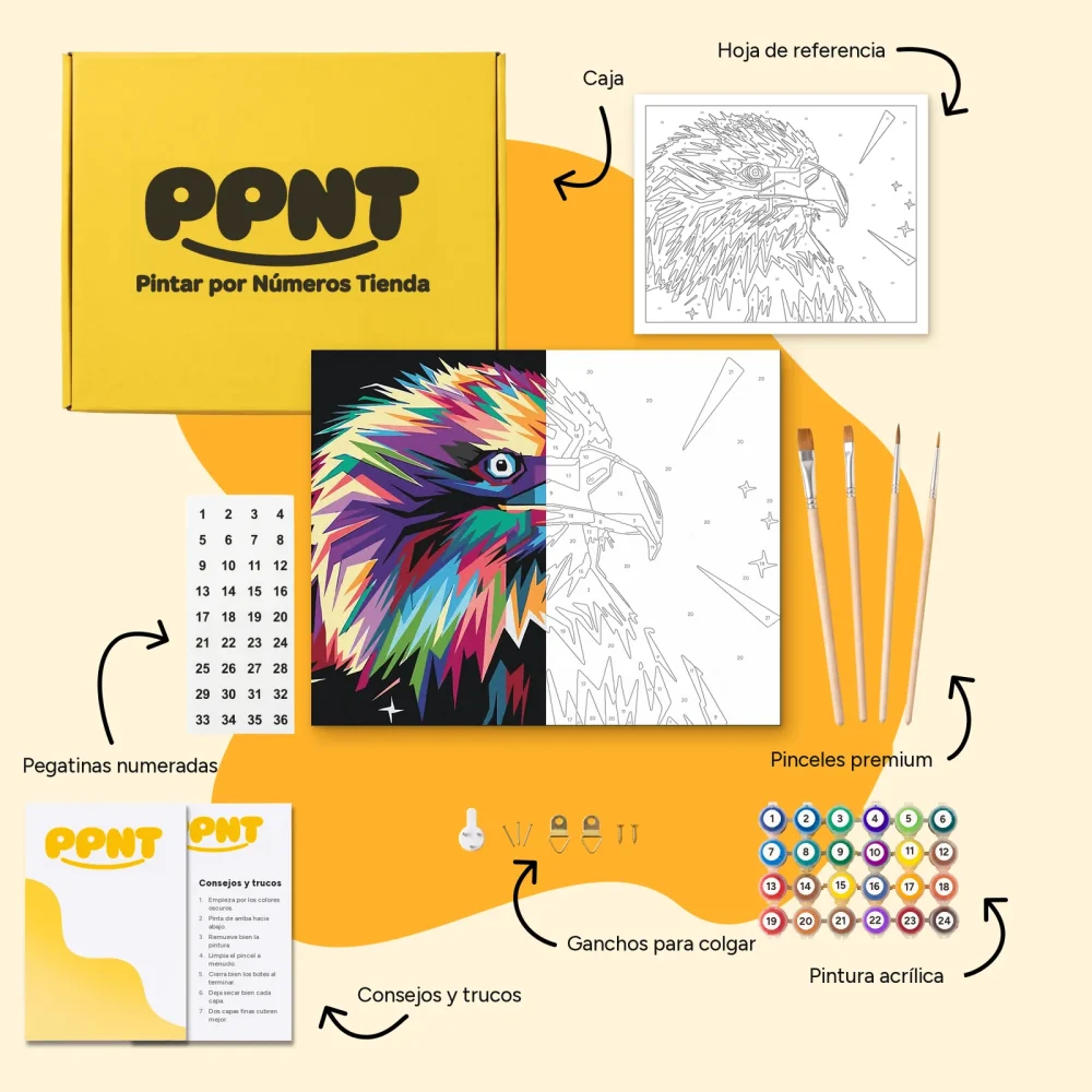 Pintar por Números - Águila vectorial