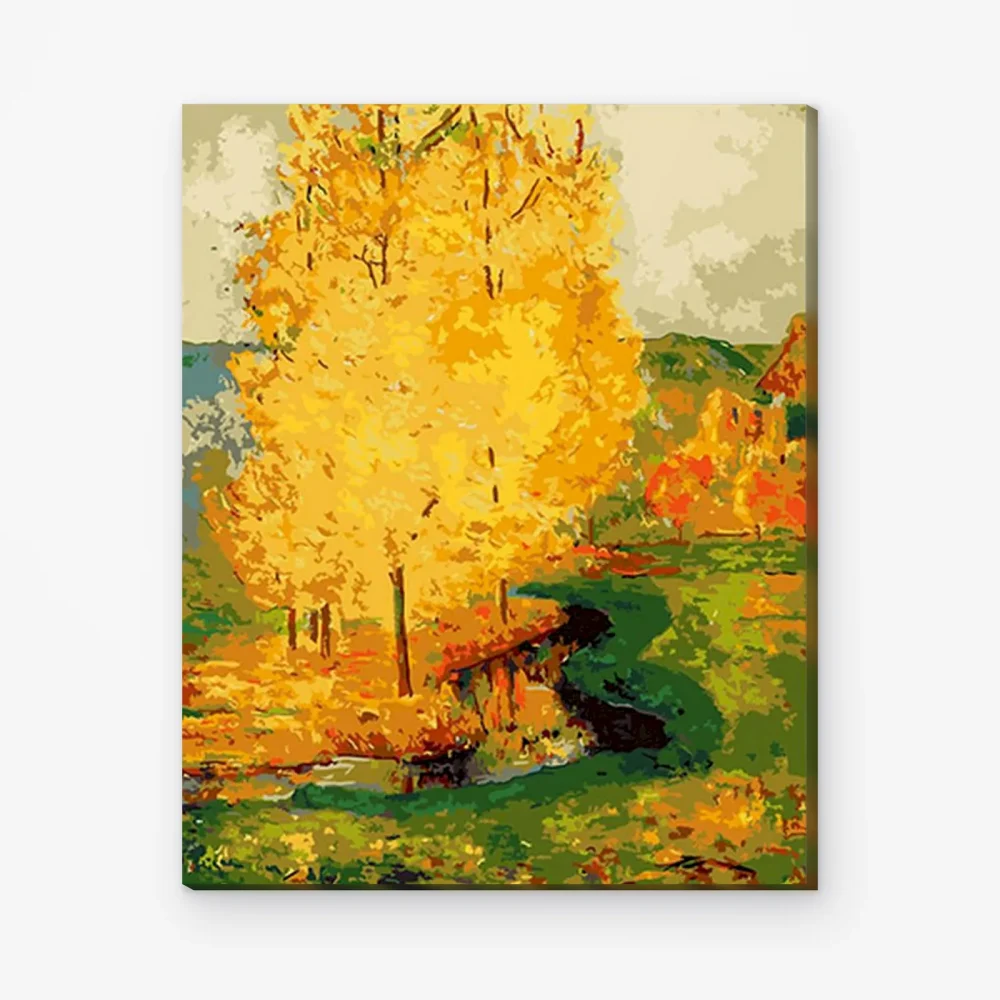 Pintar por Números - Árbol abstracto amarillo