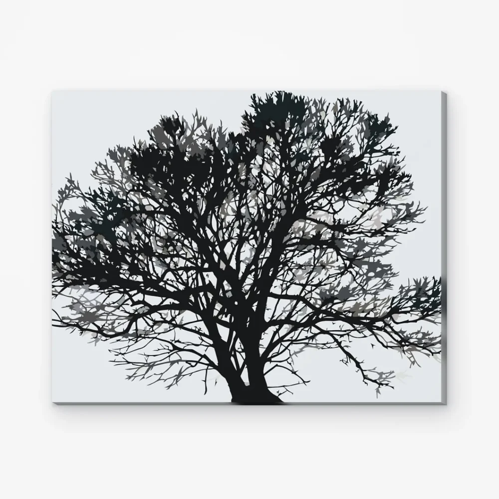 Pintar por Números - Árbol en blanco y negro