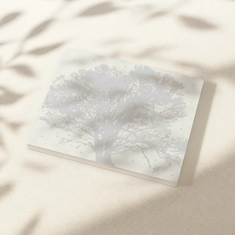 Pintar por Números - Árbol en blanco y negro