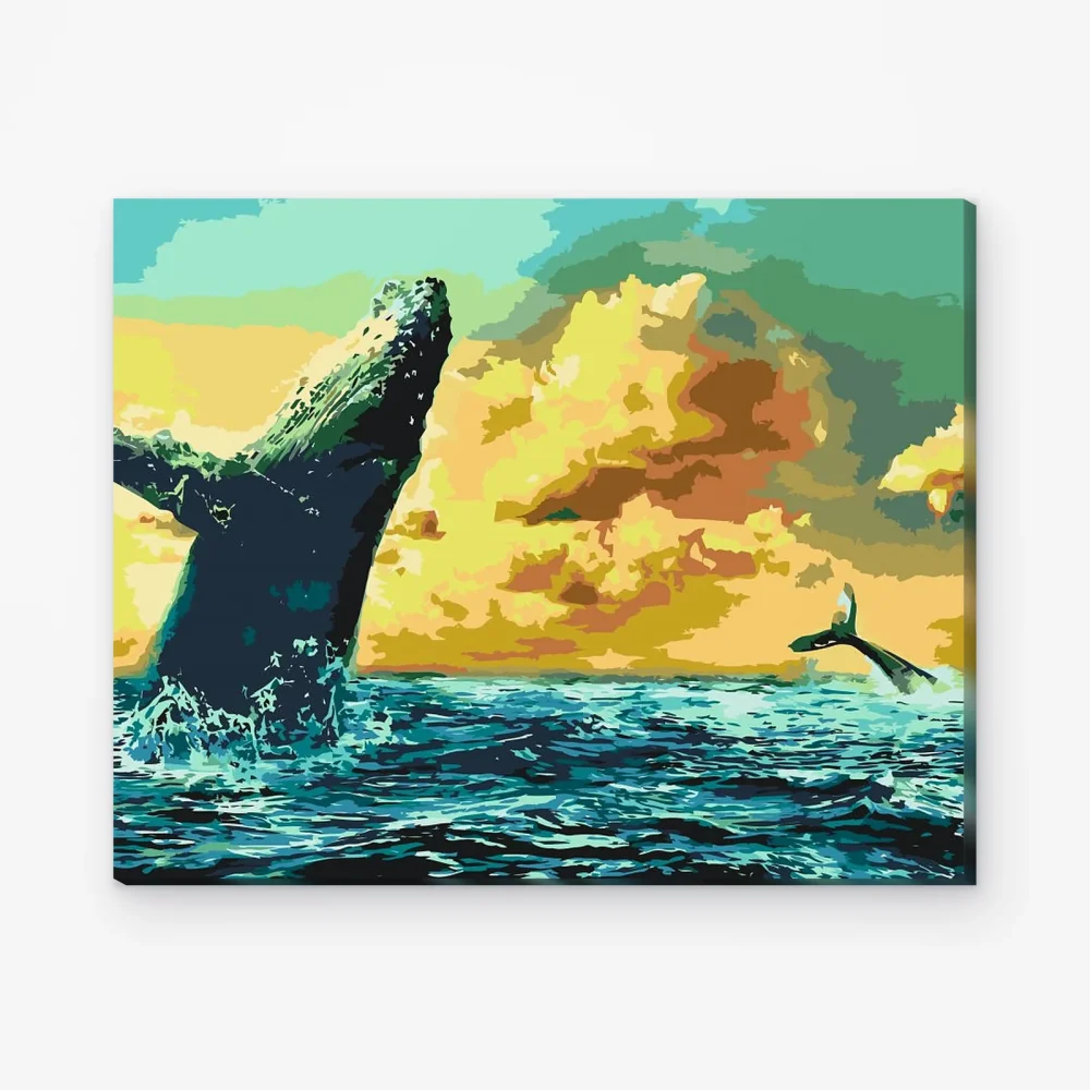 Pintar por Números - Ballenas al amanecer