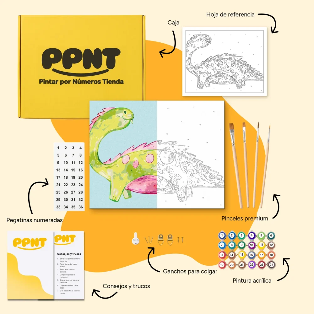 Pintar por Números - Bonito dinosaurio