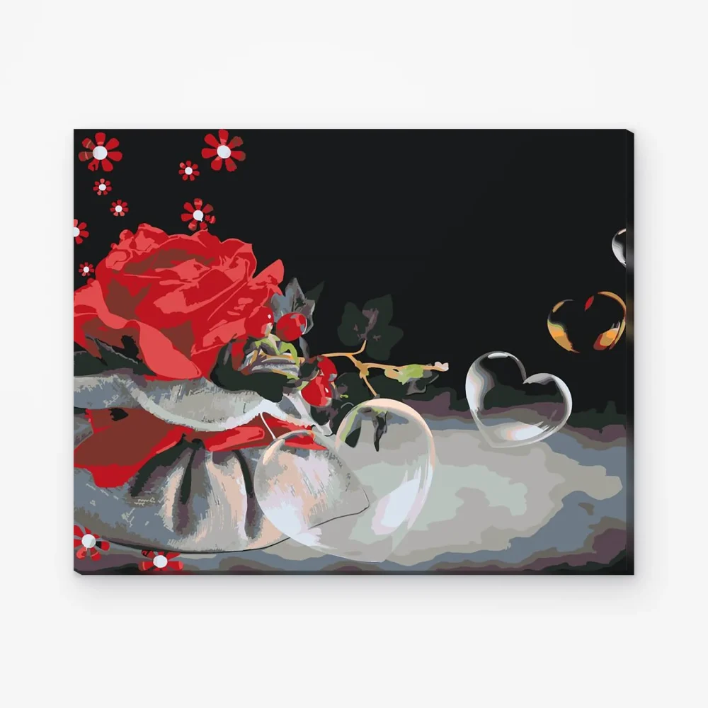 Pintar por Números - Burbujas de corazón y rosas