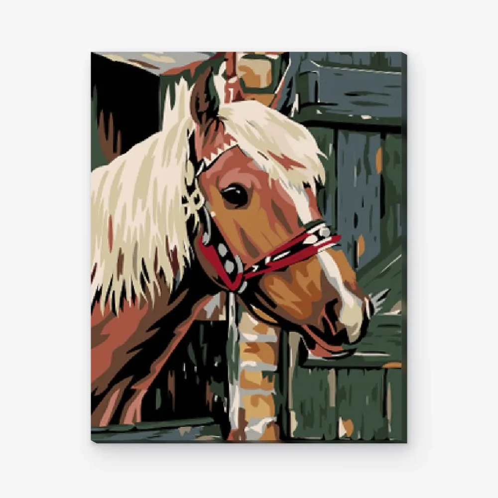 Pintar por Números - Caballo en el establo