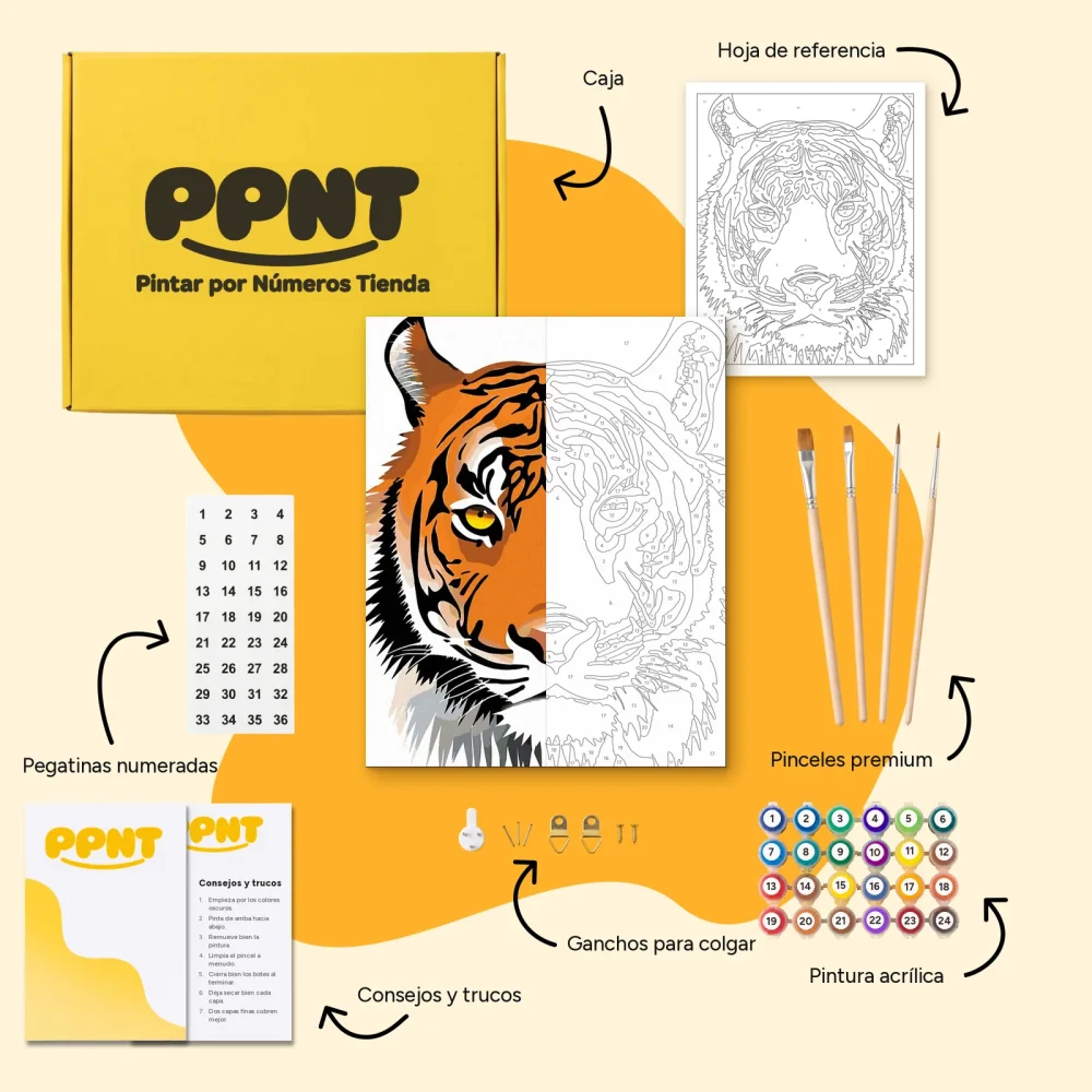 Pintar por Números - Cabeza de tigre