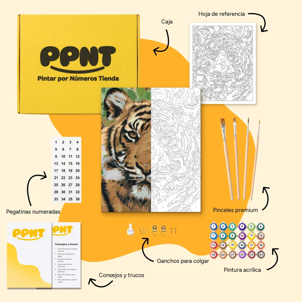 Pintar por Números - Cabeza de tigre 2