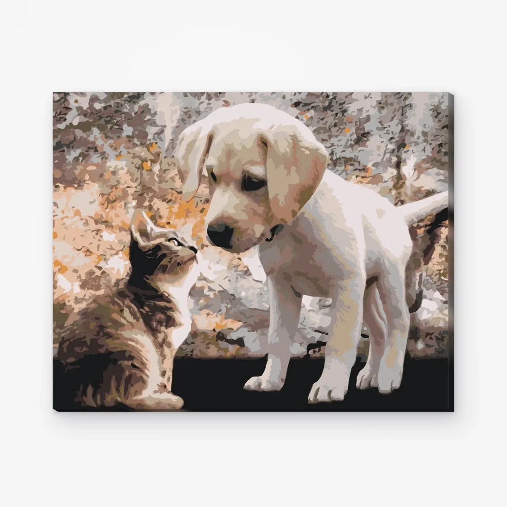 Pintar por Números - Cachorro y gatito