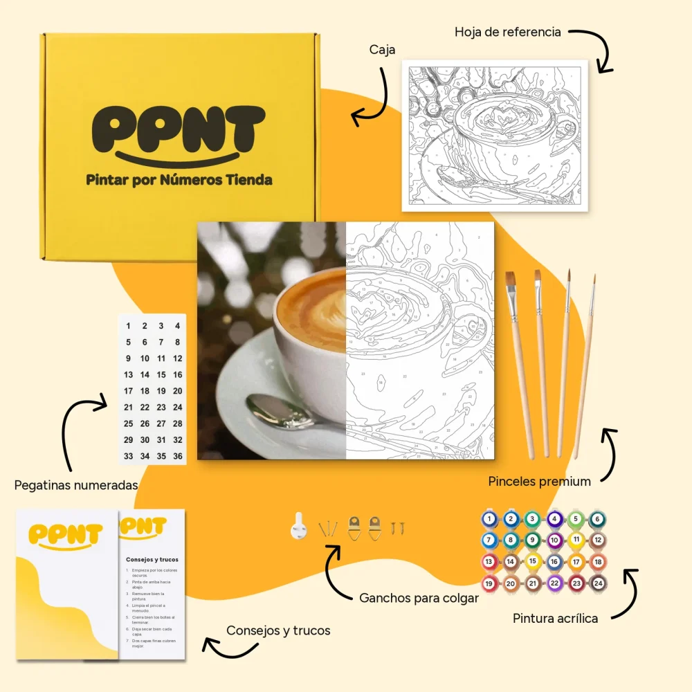 Pintar por Números - Café con corazón