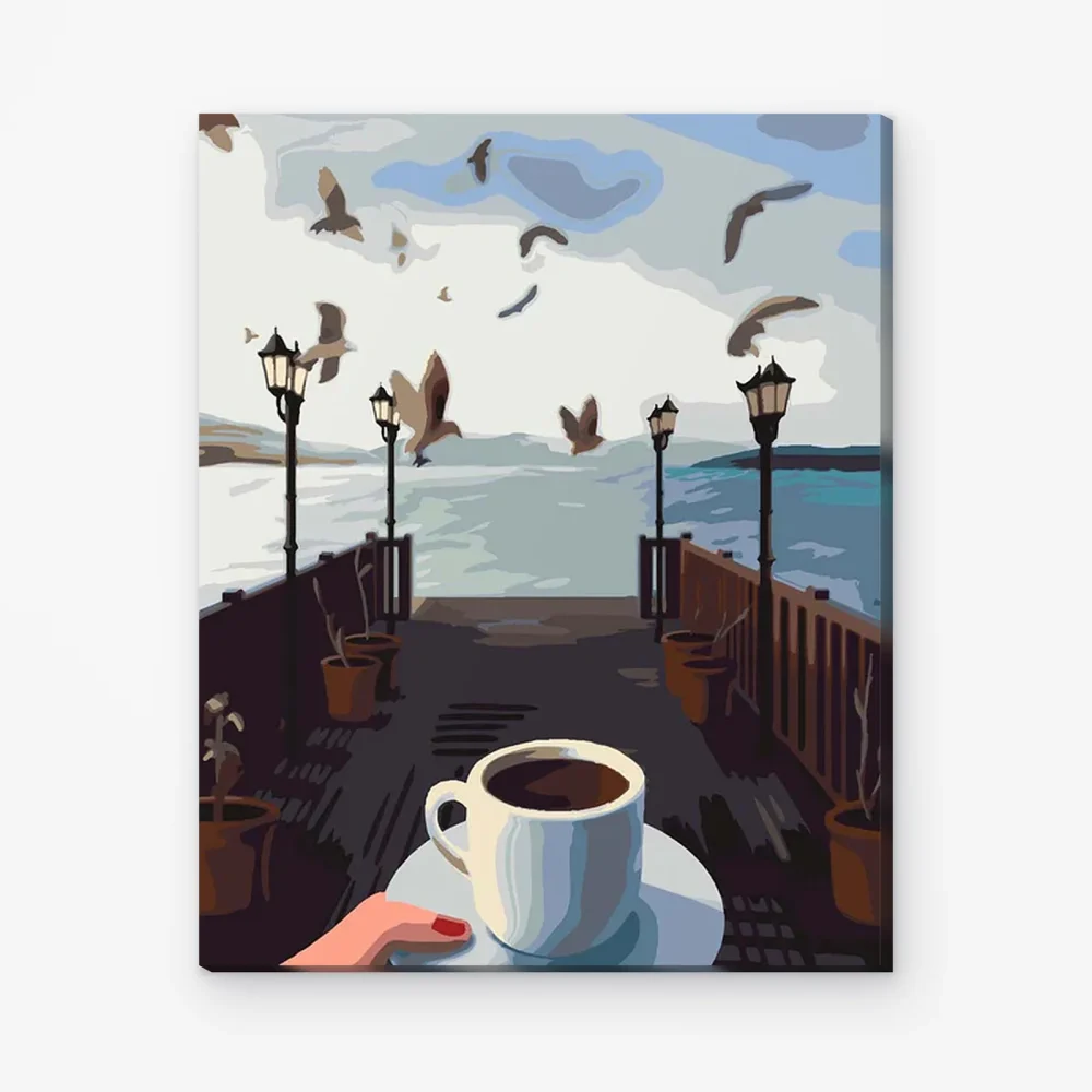 Pintar por Números - Café en el embarcadero