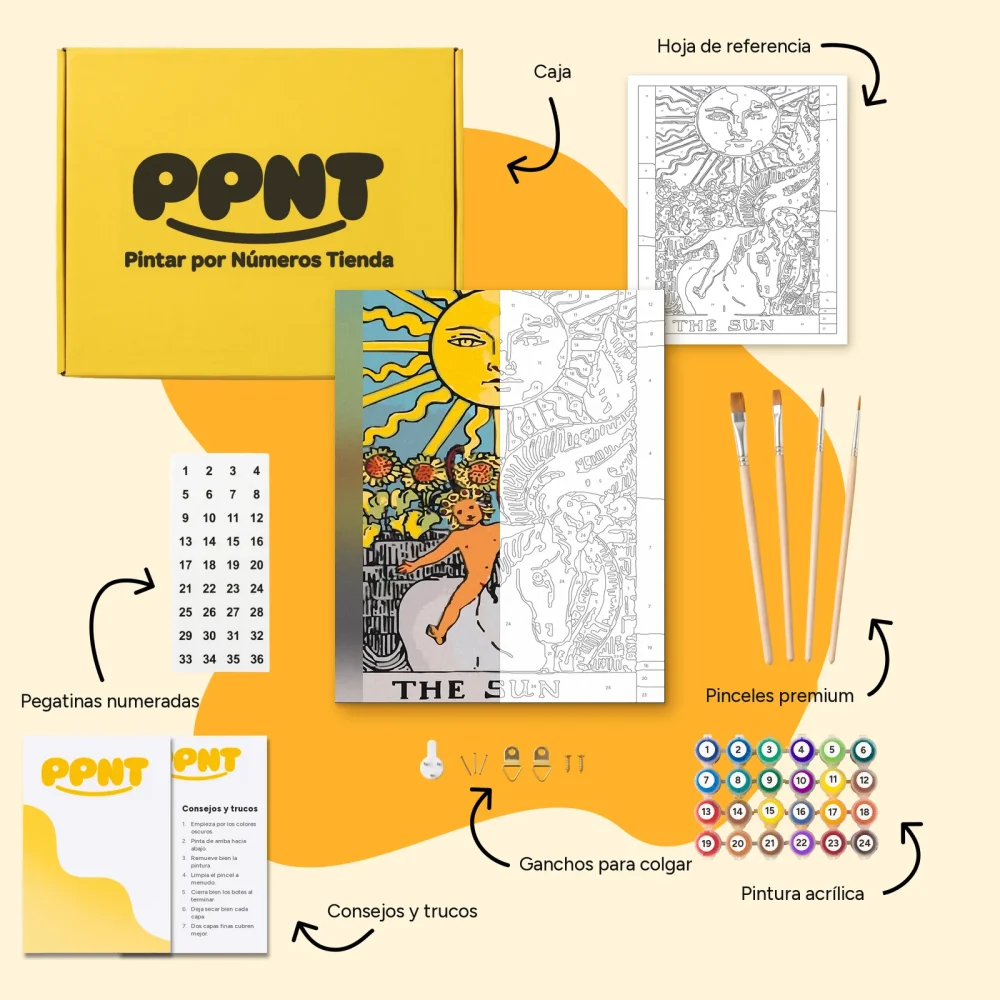 Pintar por Números - Carta del Tarot - Sol