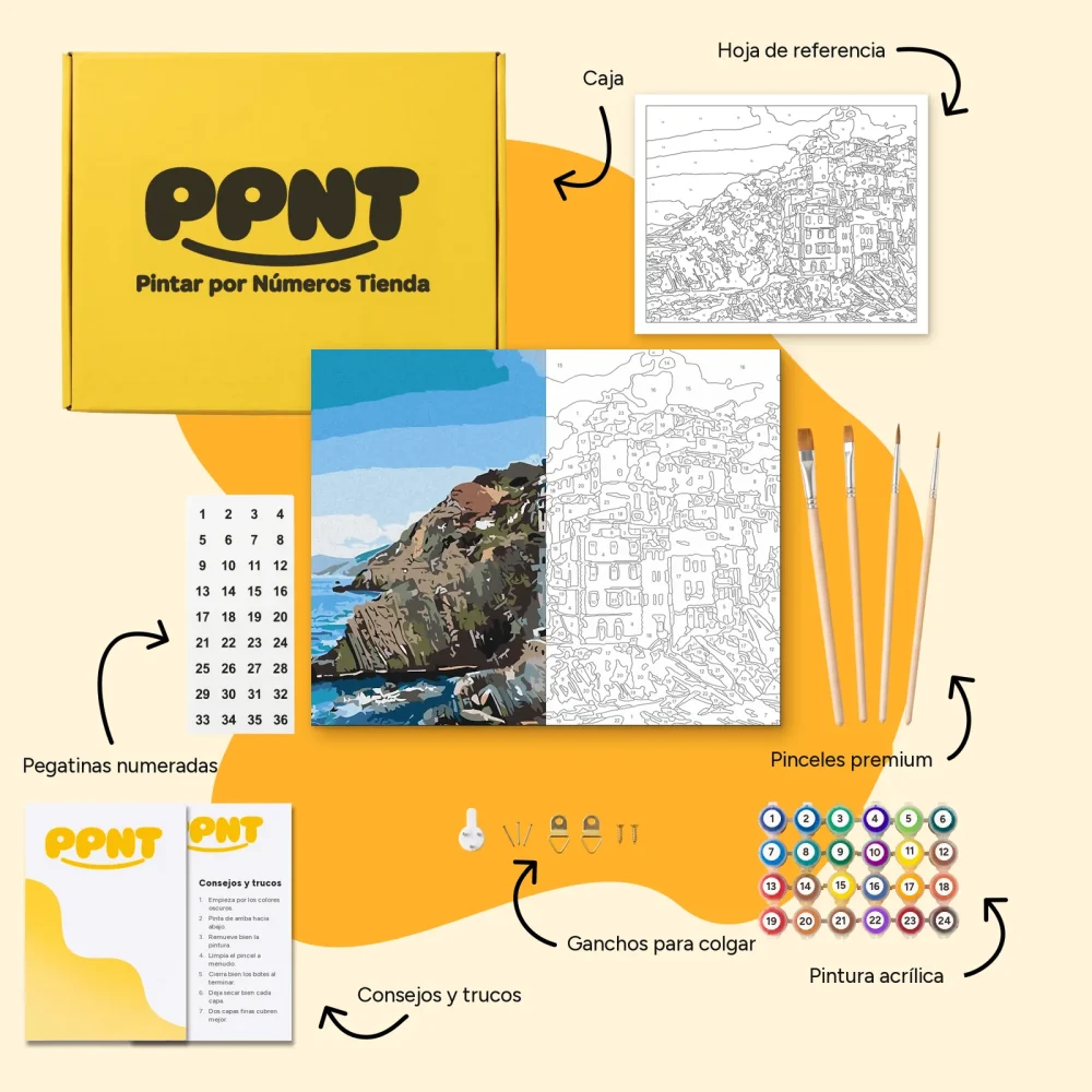 Pintar por Números - Casas en la costa