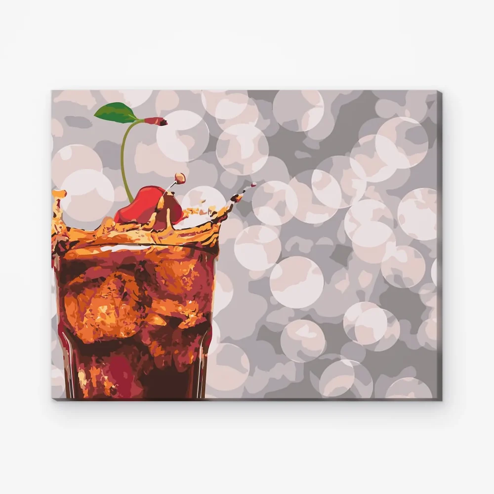Pintar por Números - Cerezas en una bebida helada