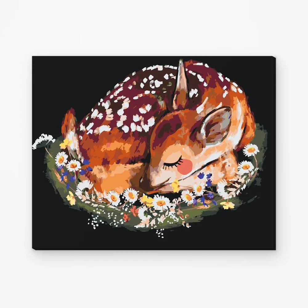 Pintar por Números - Ciervos entre flores
