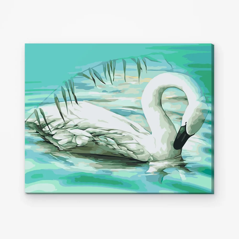Pintar por Números - Cisne en el lago turquesa