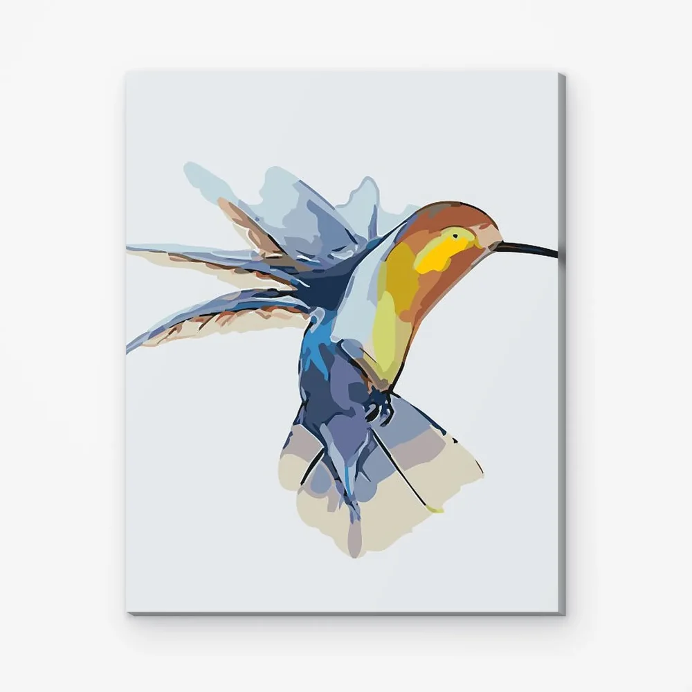 Pintar por Números - Colibrí en acuarela