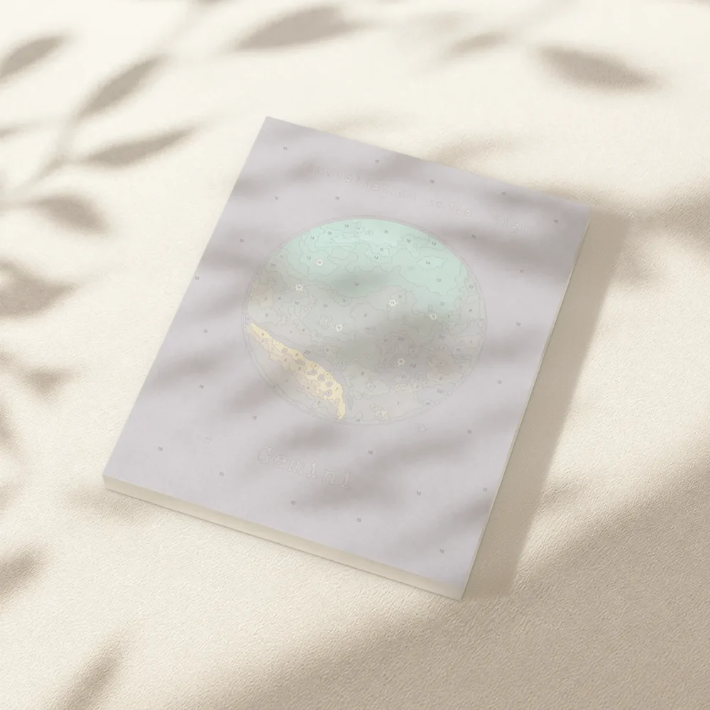Pintar por Números - Constelación - Géminis con mapa estelar