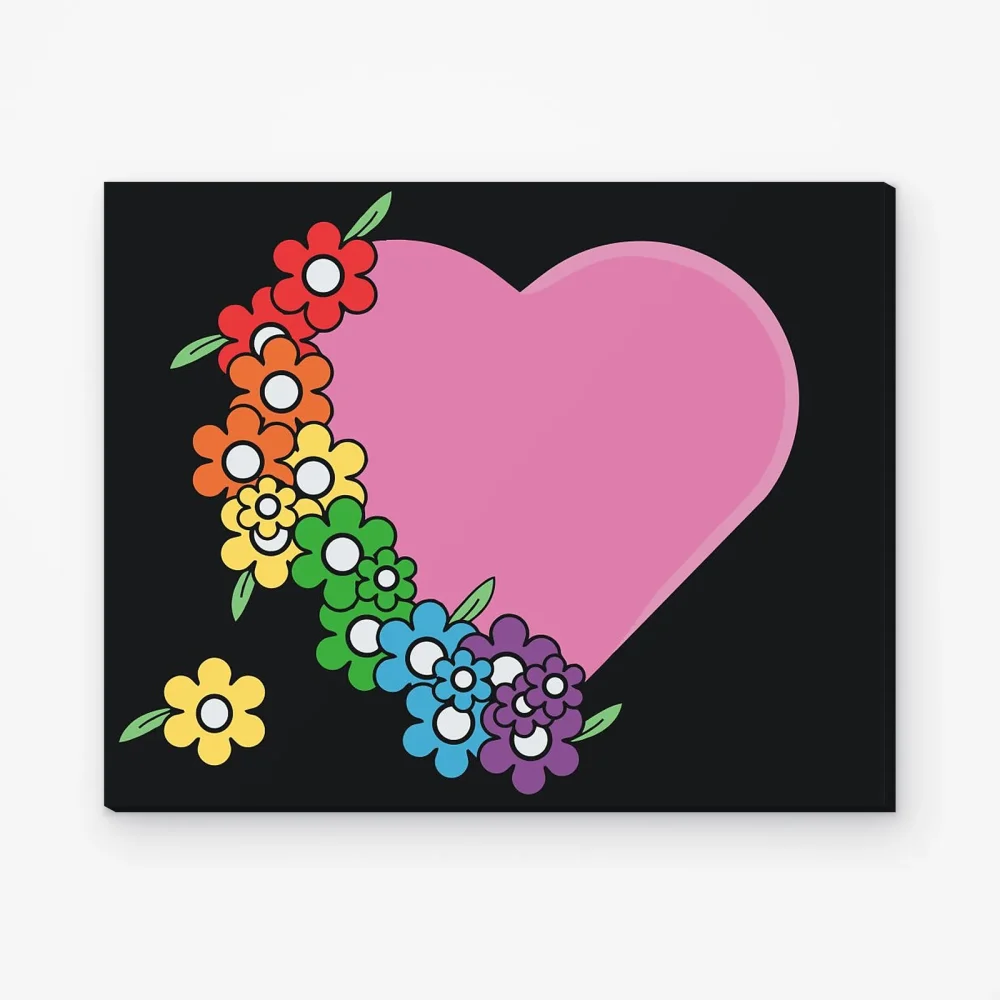 Pintar por Números - Corazón con arco iris