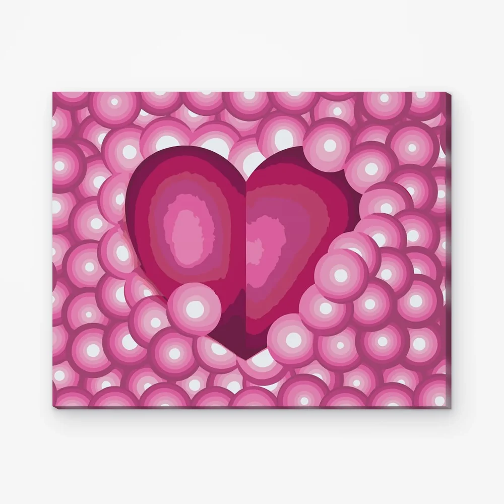 Pintar por Números - Corazón en burbujas