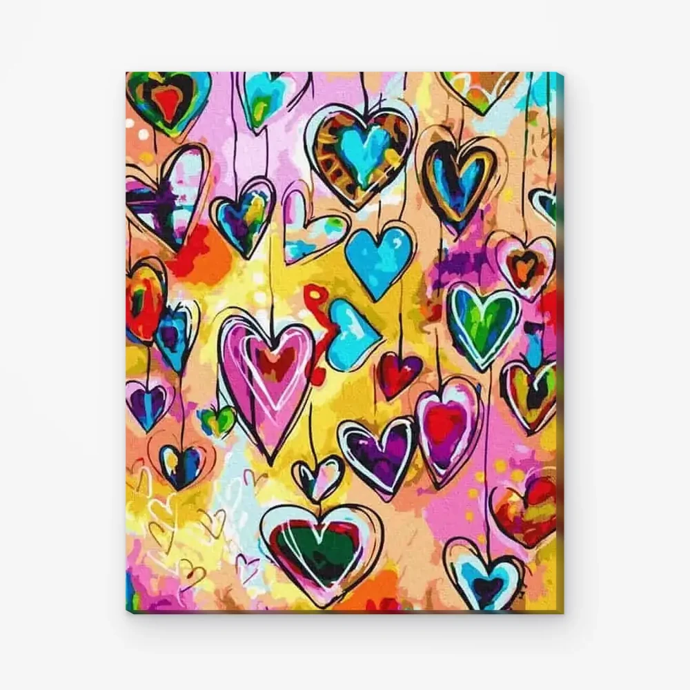 Pintar por Números - Corazones Arty