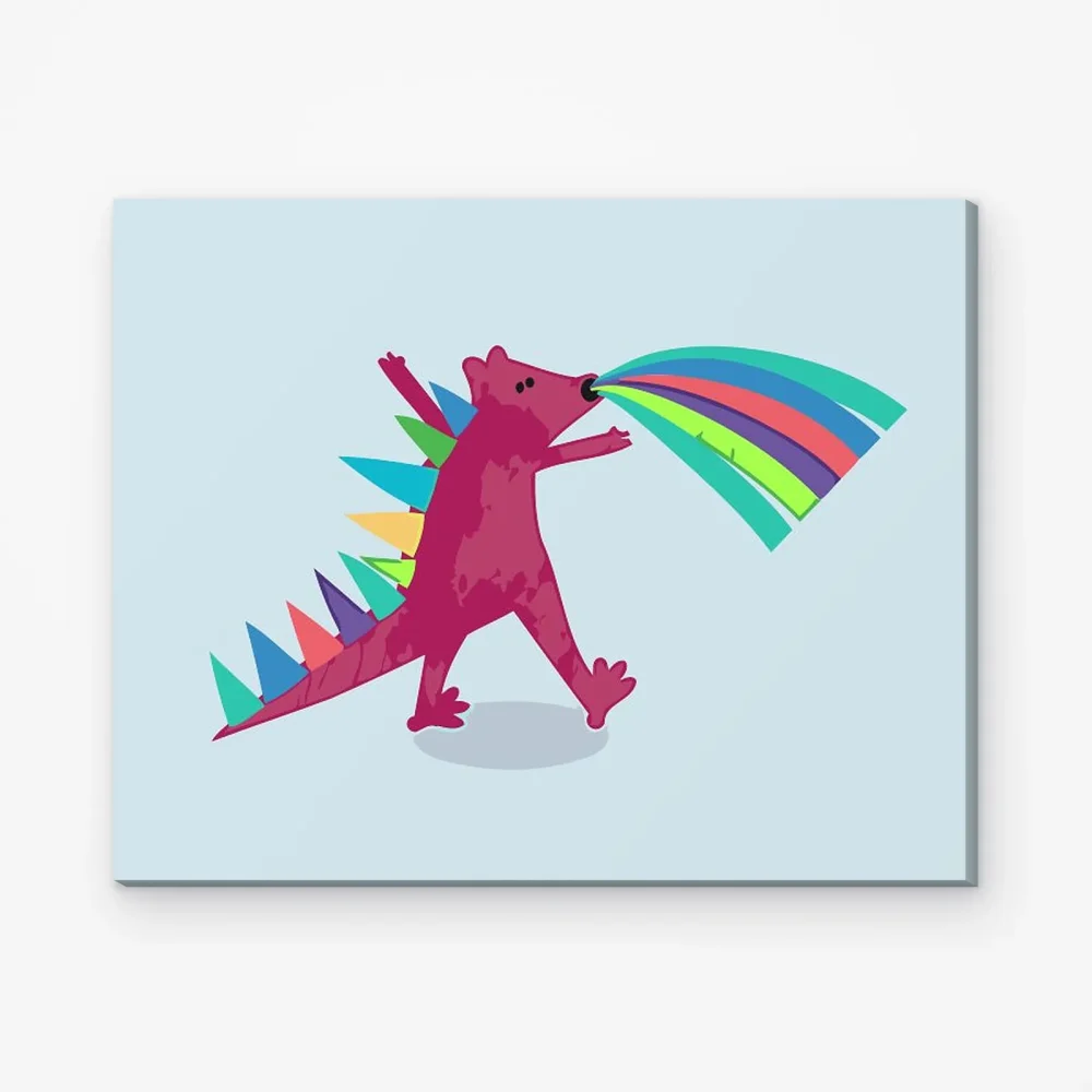 Pintar por Números - Dinosaurio rosa