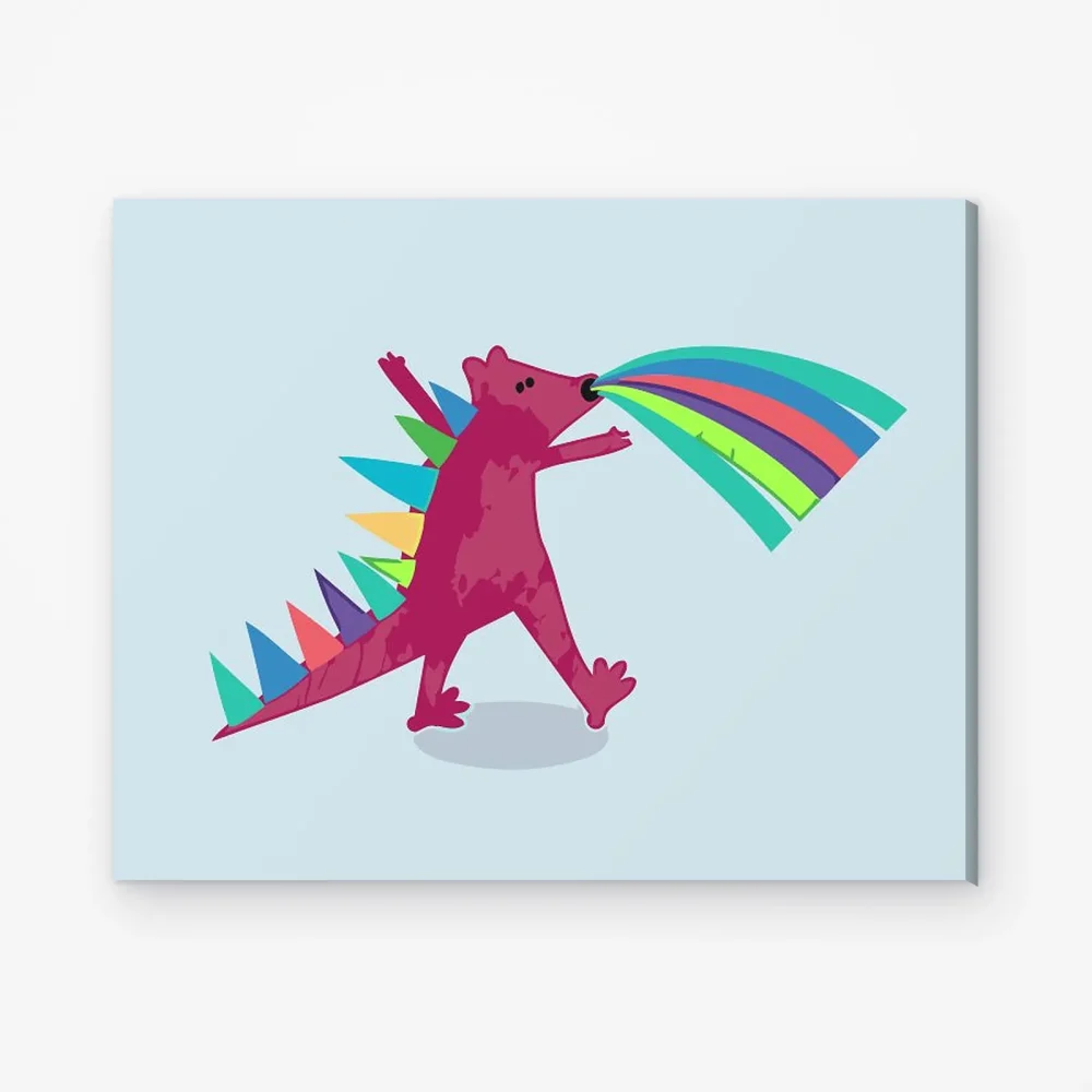 Pintar por Números - Dinosaurio rosa