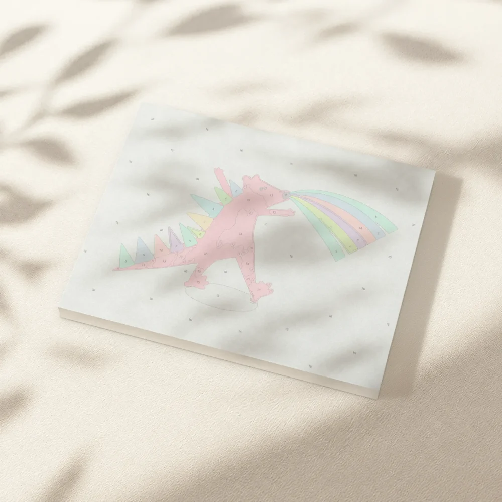 Pintar por Números - Dinosaurio rosa