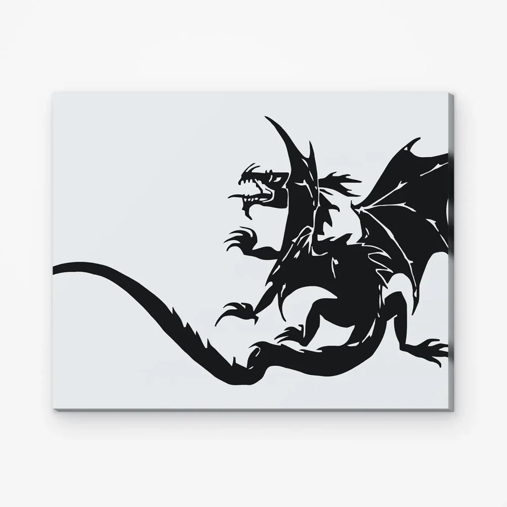 Pintar por Números - Dragón blanco y negro