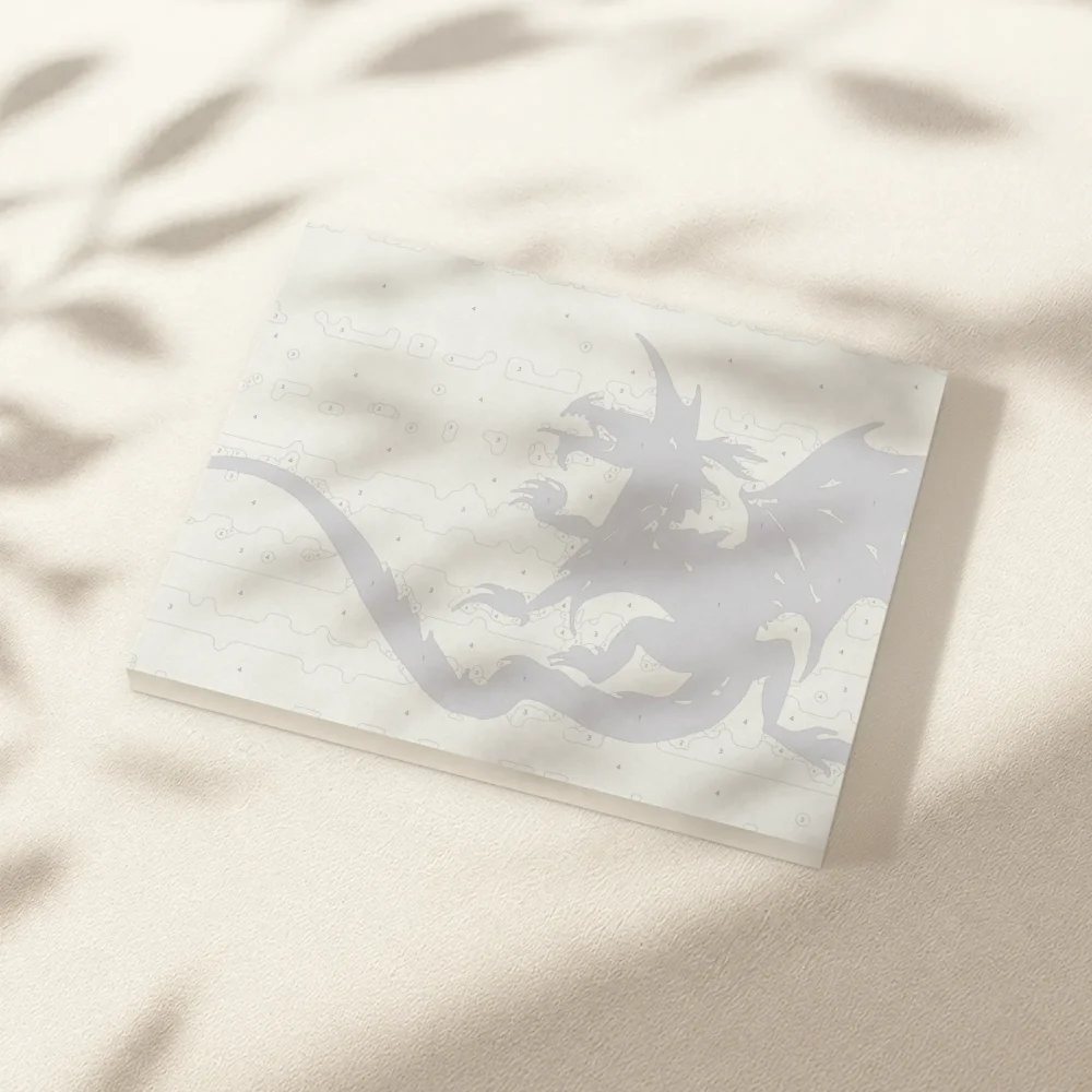 Pintar por Números - Dragón blanco y negro
