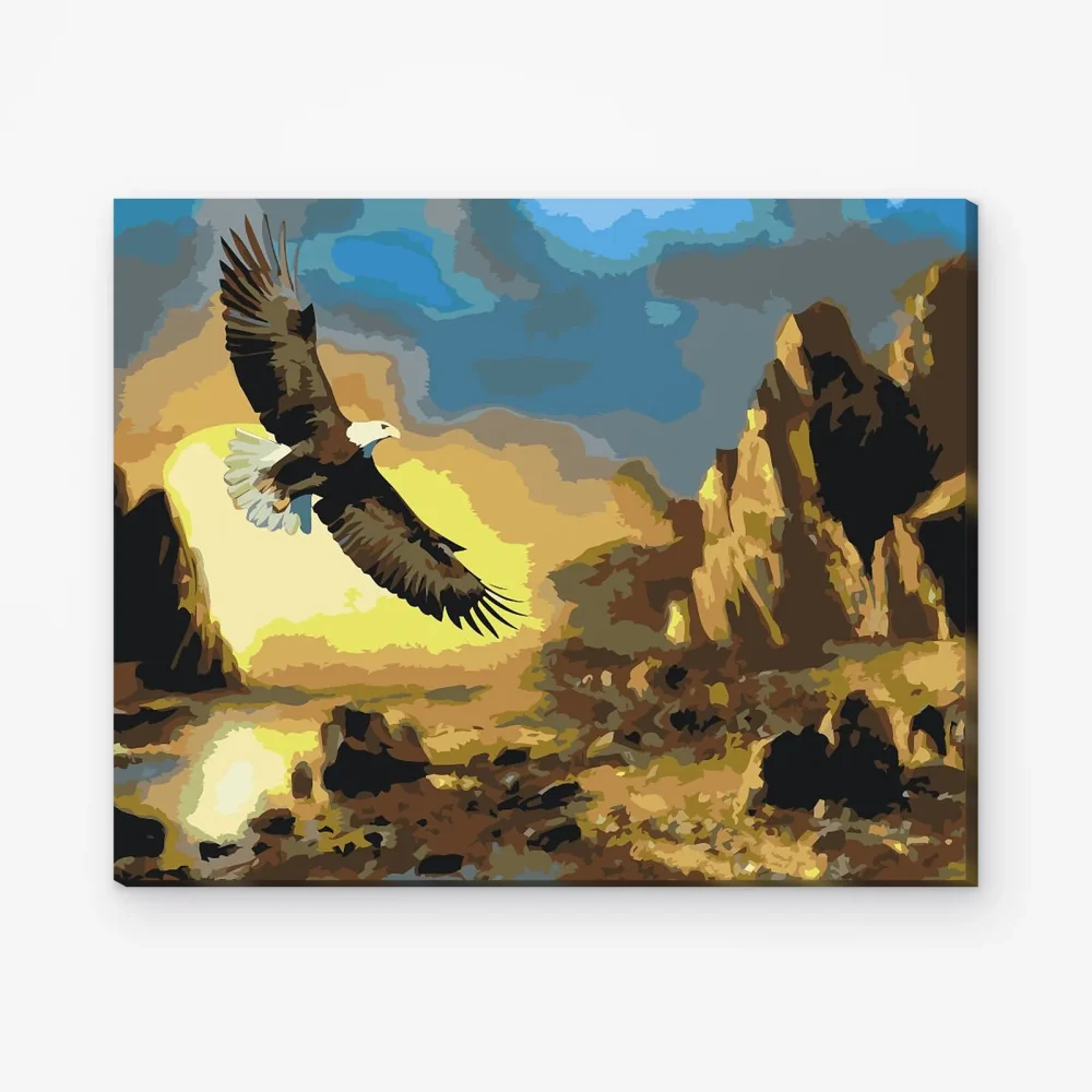 Pintar por Números - El águila sobrevuela las montañas