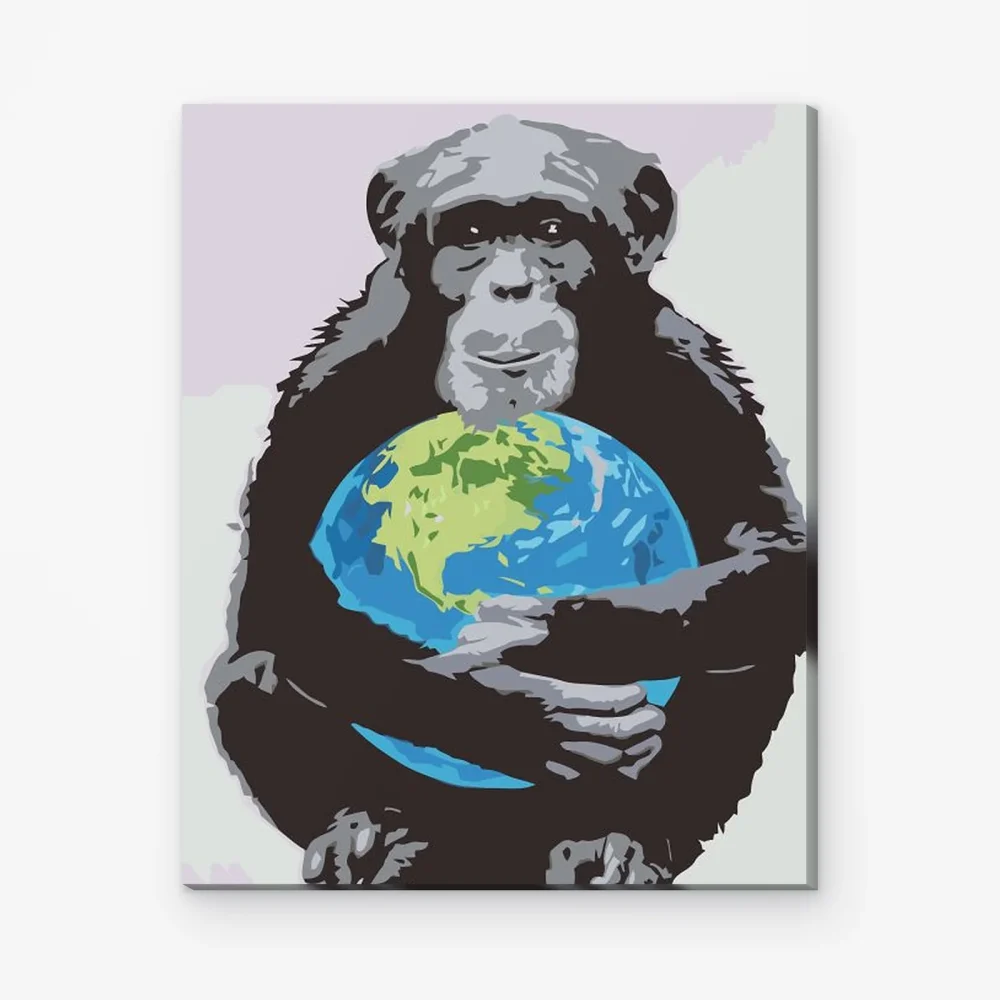 Pintar por Números - El mundo en un abrazo de mono
