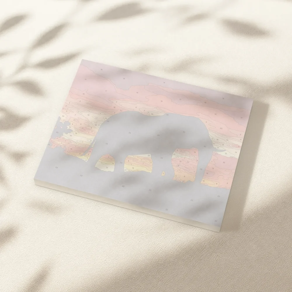 Pintar por Números - Elefante africano al atardecer