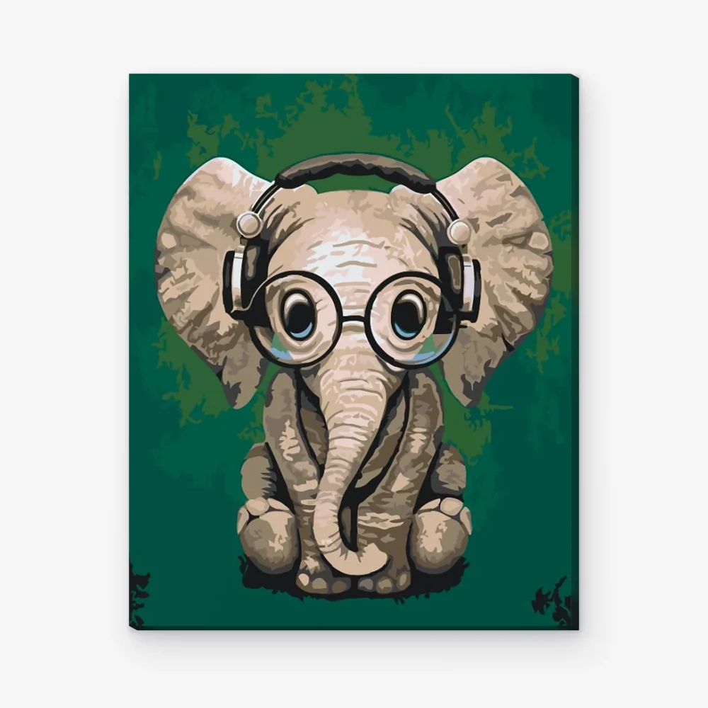 Pintar por Números - Elefante con gafas